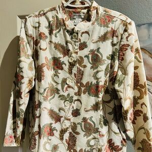 Women’s Cream Paisley Button-Front Blazer